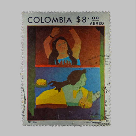 Tiny Masterpiece: A Colombian Airmail Stamp Featuring Beatriz González’s “Nayade”